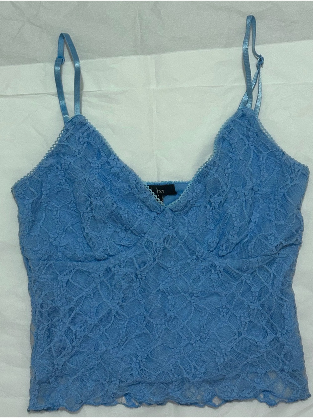 Blue Lace Camisole Tank Top - Women